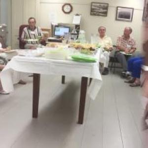 The Friends of the Southport Historical Society enjoy their lunch on July 27. Courtesy of Jim Singer
