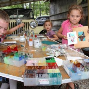 At Villard Studios in Boothbay Harbor, kids and adults learn the art of white-line woodblock printing. Courtesy of Lisa N. Best