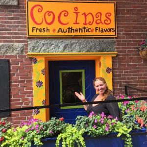 Christine Schweighauser welcomes people to her new restaurant in Damariscotta, Cocinas. SUZI THAYER/Boothbay Register
