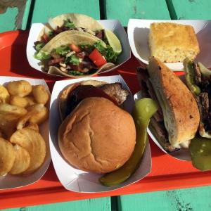 Some of the “fast food” from Twisted Iron Grille on Route One in Wiscasset included slow smoked beef brisket sandwiches and pork belly tacos. SUZI THAYER/Boothbay Register