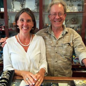 Sarah Lucas, a longtime employee at A Silver Lining, and owner Tony Heyl. SUZI THAYER/Boothbay Register