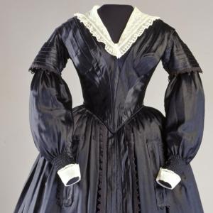 An example of a dress worn in the 1850s. Courtesy of Historic New England