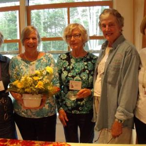From left are Alice Schambra, membership; Gail Morrison, Challenge winner; Carol Lingard, flower design; Mimi O'Neill, president; and Irene Gerny, horticulture and programs. Courtesy of Kathleen Marty
