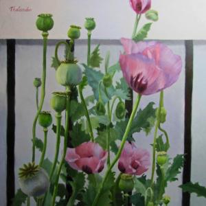 Liliana Thelander’s “Poppies” painting is included in her show at The Lincoln Home concurrent with the Twin Villages ARTWALK. Courtesy of Kim Traina Poppies by Liliana Thelander