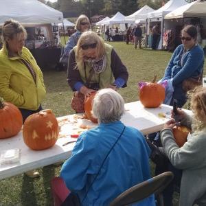 The Boothbay Railway Village’s Fall Foliage Festival on Columbus Day Weekend features a pumpkin carving contest on Sunday, Oct. 9 open to kids, adults and professional artists. Courtesy photo