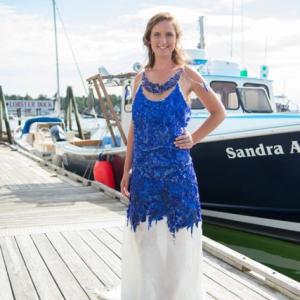Emma Leonard in one of the eye catching, often jaw dropping, original ensembles in Harbor Fest 2016’s Fishin For Fashion event. Courtesy of Lori Reynolds