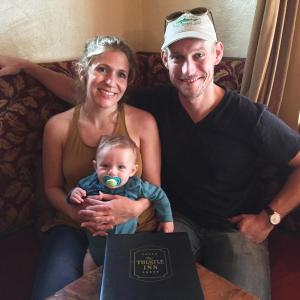 Anya Heyl and Dick Reid with their 3-month-old baby, Richie, at the Thistle. SUZI THAYER/Boothbay Register
