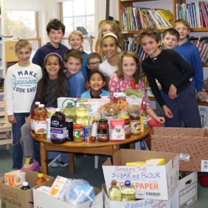 Students in grades K to 8 at Center for Teaching and Learning are enthusiastic donors to the local food pantry. Courtesy photo