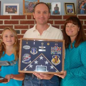 Lt. Col. Tyler G. Blake flanked by his wife, Lynn, and daughter, Sydney. ART MAYERS/Boothbay Register