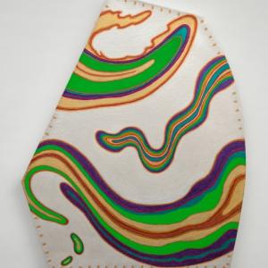 M. Annenberg’s “Cyclone No. 2” - acrylic on canvas - 31 1/2 x 25 inches - Fluorescent and iridescent paint. Shaped stretcher bars. Courtesy of the artist M. Annenberg “Cyclone No. 2”