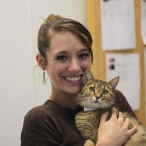 Morgan Fuller, pictured with shelter kitty “Rose” is the new volunteer coordinator for Coastal Humane Society and Lincoln County Animal Shelter. Courtesy photo