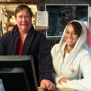 Don Kinsgbury, owner of Two Salty Dogs, was giving his employee, ReAnna Heino, a hard time at last year’s Early Bird. Or was it the other way around? SUZI THAYER/Boothbay Register