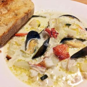 Hot seafood chowder on a cold day -- the ultimate comfort food. SUZI THAYER/Boothbay Register