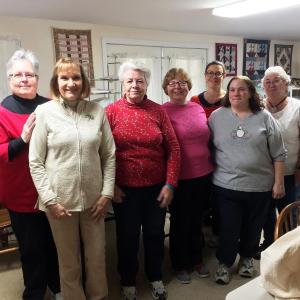 A group of women with caring hearts. From left: Colleen Gaffey, Karen Keyes, Sue Burge, Vickie Pinkham, Maggie Brown, Cindy Goodwin and Martha Reed. SUZI THAYER/Boothbay Register