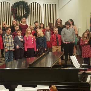 The fourth through eighth grade choruses from Boothbay Region Elementary School dazzle the crowd and put everyone in the Christmas spirit at the holiday concert at the Congregational Church in Boothbay Harbor Tuesday, Dec. 20. STEVE EDWARDS/Boothbay Register