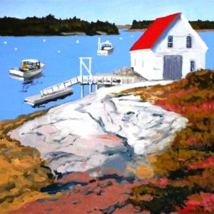 “Red Roof” by John Butke. The artist will be teaching two new classes at Boothbay Region Art Foundation in January. Courtesy of BRAF John Butke “Red Roof”