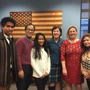 U.S. Sen. Susan Collins welcomes Boothbay Region residents to Washington, D.C. on Jan. 20 for President Donald J.Trump’s inauguration. Pictured, from left: Karl Alamo, Aqalino Alamo and Ariel Alamo, all of Boothbay; Collins, State Rep. Stephanie Hawke of Boothbay Harbor and Charito Alamo of Boothbay. Courtesy photo