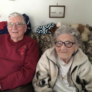 Ira Machon sits with his mother, Lucille Machon, who is scarcely more than 100 years old. MORGAN CALLAN ROGERS/Boothbay Register