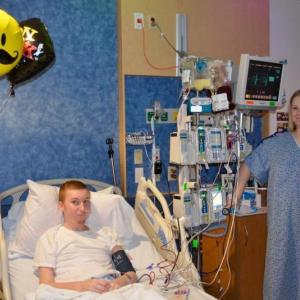 Wiscasset brother and sister Nathan Panarese and Cassie Panarese, the day she donated bone marrow to him in December 2016. Courtesy photo