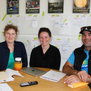 Teens to Trail Staff meet at T3’s Brunswick office. From left are Carol Leone, founder/director; Leah Titcomb and Matt Palmariello.