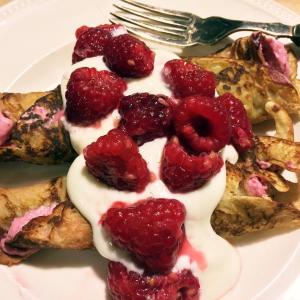 Crepes with raspberries and mascarpone make for a good, decadent brunch. SUZI THAYER/Boothbay Register