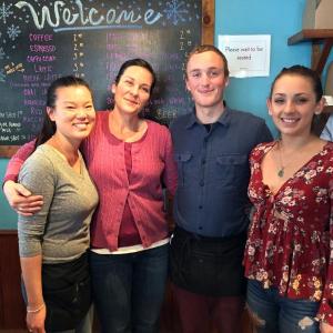 Camille Lazzari, left, owner Heidi Smith, John Tonry and Laurel Gallione all help to make Crissy’s a success. SUZI THAYER/Boothbay Register