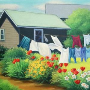 Sarah Greenier’s “Wash Day, Monhegan”