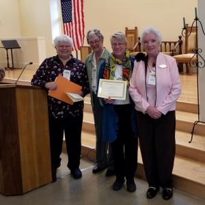 Pictured from left are Vickie Marr, Medomak District director; Mimi O'Neill, BRGC president; Kathleen Marty, BRGC director; and Suzanne Bushnell, GCFM president. Courtesy photo