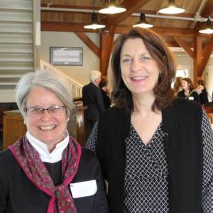 Newly-elected Board Chair Nancy Jennings, left, and current Board Chair Connie Jones of Boothbay, at United Way of Mid Coast Maine’s annual meeting.Courtesy photo