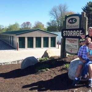 The Campbell family, Ronnie and Jaime, and their children Brianna and Brody, at their new business, A.C. Midcoast Storage, in Boothbay. Courtesy of Ronnie Campbell