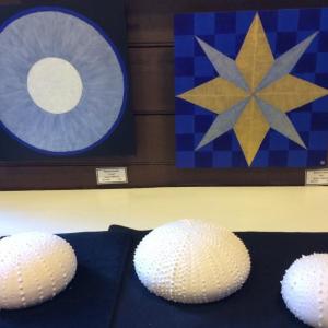 "Sea Urchins by Lee Cummings and Paintings by Katenia Keller at Stable Gallery. Courtesy of Polly Smith
