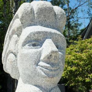 Bill Royall 2017 granite sculpture “Soap Box Racer”
