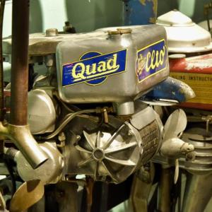 On Saturday, July 1 there will be a small, informal ribbon cutting ceremony at 10:30 a.m. to open the Boothbay Railway Village’s renovated engine gallery, which now includes nearly 200 early outboard motors. Courtesy of Bob Crink