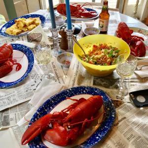 Lobsters at the cottage. SUZI THAYER/Boothbay Register