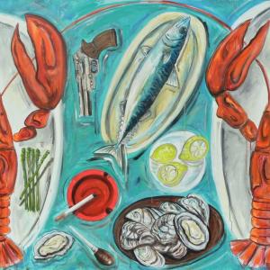 One of Michael Blaze Peton’s works in his new exhibition at River Arts through July 12. Courtesy of the venue Michael Blaze Peton
