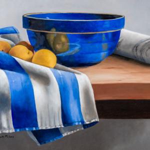 Xenia II: Reflections in Blue (2015), oil on wood 12-inch x 24-inch by Genetta McLean. Courtesy of Melville McLean
