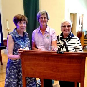 From left, BRGC Director Irene Gerny, Landscape Designer Cathy Conn and BRGC 1st Vice President Sandra Leonard. Courtesy of Kathleen Marty
