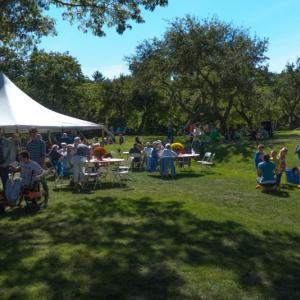 After an invigorating hike, participants of The Great Hike enjoy a catered BBQ with live music at the adjacent private farm. Courtesy of BRLT