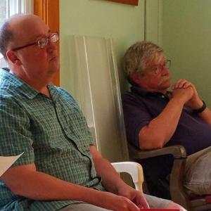 Southport resident Tom Myette, left, and Code Enforcement Officer Henry Berne. KATRINA RICKERMANN/Boothbay Register