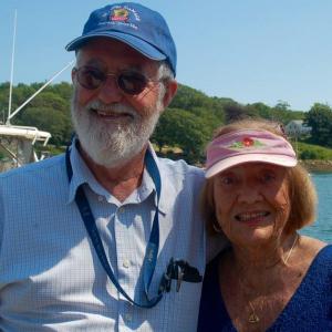 Current and former Harvey Gamage owners Phineas Sprague and Phyllis Johnson. ART MAYERS/Boothbay Register