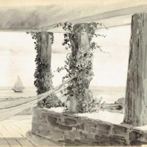Titcomb, Stancliffe: Stancliffe (greater Portland), 1892, graphite and watercolor on paper, by Mary Bradish Titcomb, at James L. Kochan Fine Art & Antiques. Courtesy of Lucia Droby Mary Bradish Titcomb