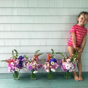Polly Lutte, the real flower girl at Lazy Acres Farm in Farmingdale, has been a “super little helper.” Courtesy of Sarah Lutte