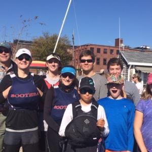 The Boothbay team. Pictured from left are Coach Charles Barclay, Nolan Conlin (co-captain), Liam Cullina, Ella Beauregard, Hamilton Barclay, Nate Graves (co-captain), Toby Clarkson, Adam Sirois and Kate Mason. Courtesy photo