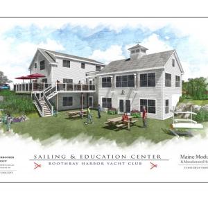 A drawing by the Knickerbocker Group of the harbor view of the new Sailing and Education Center at Boothbay Harbor Yacht Club. Courtesy photo