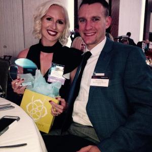 Brittney (Markowski) Christy and her husband, Sam Christy, at the awards ceremony. Courtesy of Christy’s Facebook page