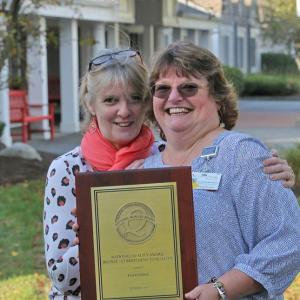 Cove’s Edge Director of Nursing Thelma Hannan, RN, left, with Cove’s Edge Executive Director Cheryl Dobbelsteyn presenting Cove’s Edge’s Bronze – Commitment to Quality Award. Courtesy of LincolnHealth