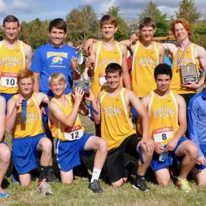 MVC champs. Pictured from left, back row: Coach Nick Scott, Will Labrecque, Graham Harris, Fox Elder, Quinn Ranta, Blake Erhard, Kyle Ames; front row: Kaleb Ames, Patrick Conlin, Ryan Russell, Sam Burnham, Bayly Gaughan-Carrasco and Mason Erhard. Courtesy of Kerrin Erhard