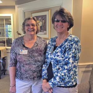 Chase Point Assisted Living Executive Director Wanda Wilcox, RN, left, and Chase Point Administrative Assistant & Activities Manager Karen Sawyer both began their healthcare careers as certified nursing assistants. LincolnHealth is now accepting applications for the free winter CNA course. Courtesy photo