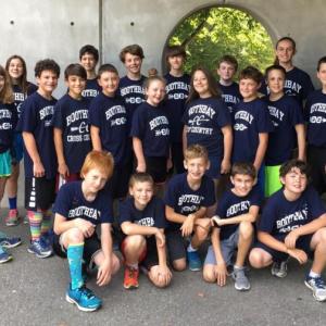 The 2017 Boothbay Region Elementary School cross-country team. Pictured from left are, front row: Slade Basdon, Gabe Barter, C.J. Savastano, Ryan Clark, and Dylan North; middle row: Madison Peters, Grace Campbell, Gavin Carlson, Ryan Amaral, Sebastian Warren-Burdin, Suzy Edwards, Maya Pangburn, Duncan Hardwick, Alec Murphy, Gryffin Kristan, and Nora Conlin; back row: Coach Hildy Johnson, Jazmine Balducci, Conner Dover, Lucas Hardwick, Chase Carty, Sam Page and Grace Campbell. Missing from photo is assistant coach Lisa Arsenault. Courtesy of Cory Chase/BRES