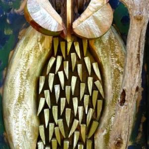 A series of André Benoit owls, such as the one above, are included in his exhibition at Legacy Properties. Courtesy of the venue Andre Benoit